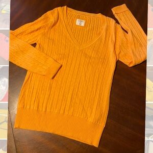 Vibrant Orange V-Neck Sweater